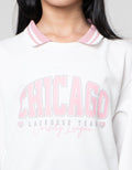 Nevada Chicago With Woven Pink Ribbon Sweater Anak Perempuan