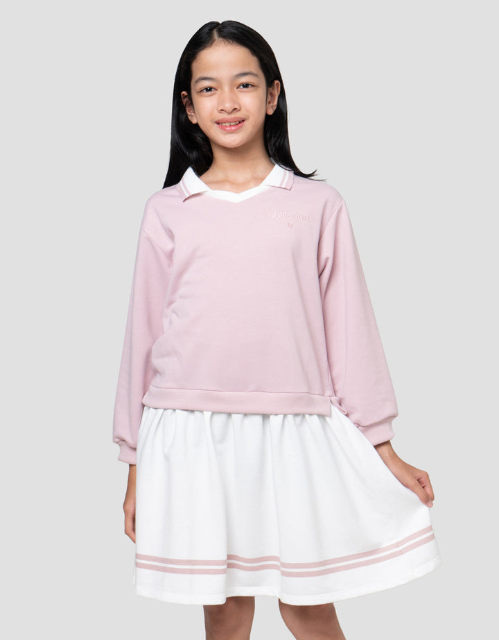 Nevada Kerah Wangki Bordir Dress Anak Perempuan