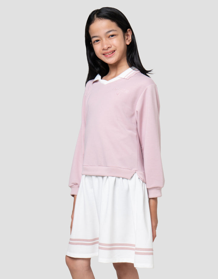 Nevada Kerah Wangki Bordir Dress Anak Perempuan