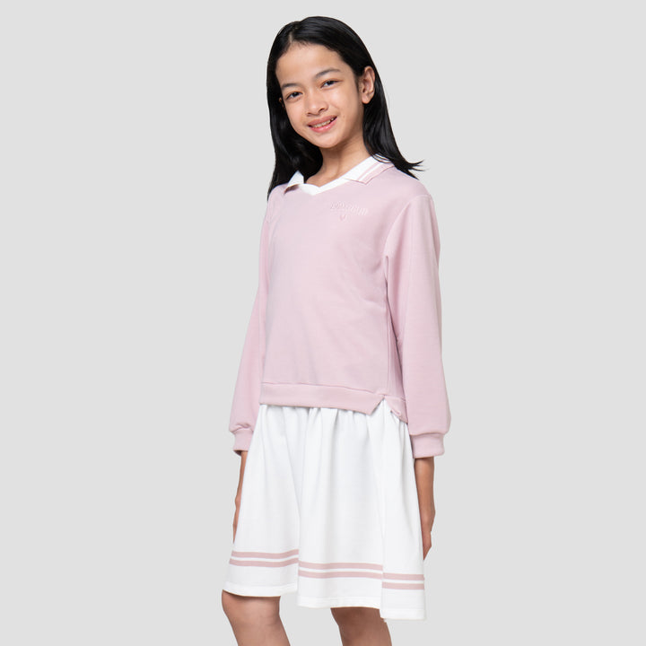 Nevada Kerah Wangki Bordir Dress Anak Perempuan