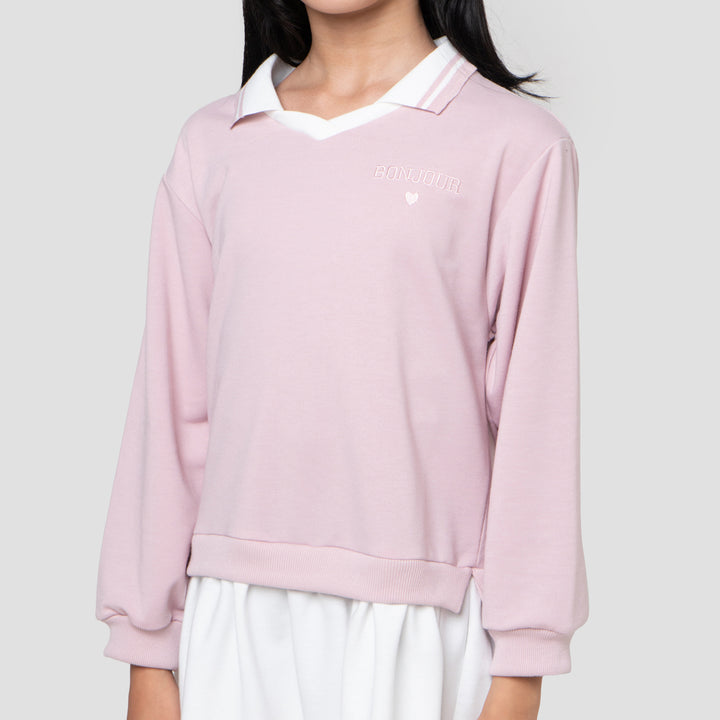 Nevada Kerah Wangki Bordir Dress Anak Perempuan