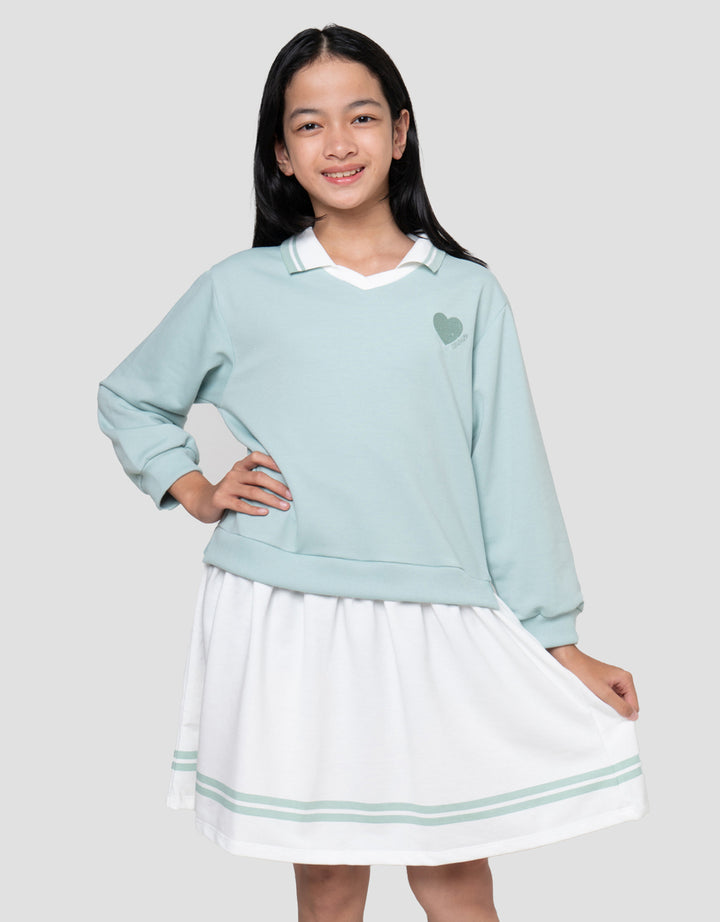 Nevada Kerah Wangki Bordir Dress Anak Perempuan