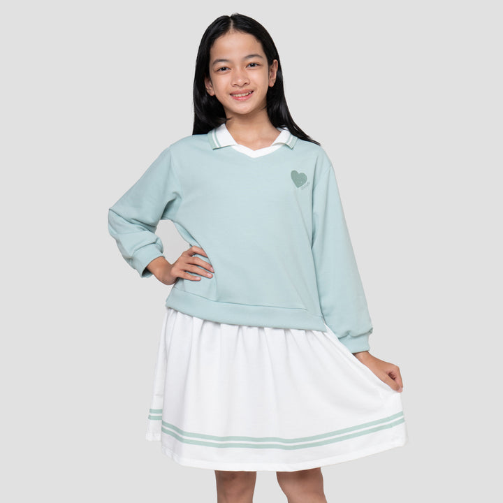 Nevada Kerah Wangki Bordir Dress Anak Perempuan