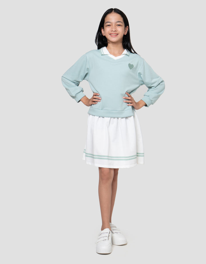 Nevada Kerah Wangki Bordir Dress Anak Perempuan