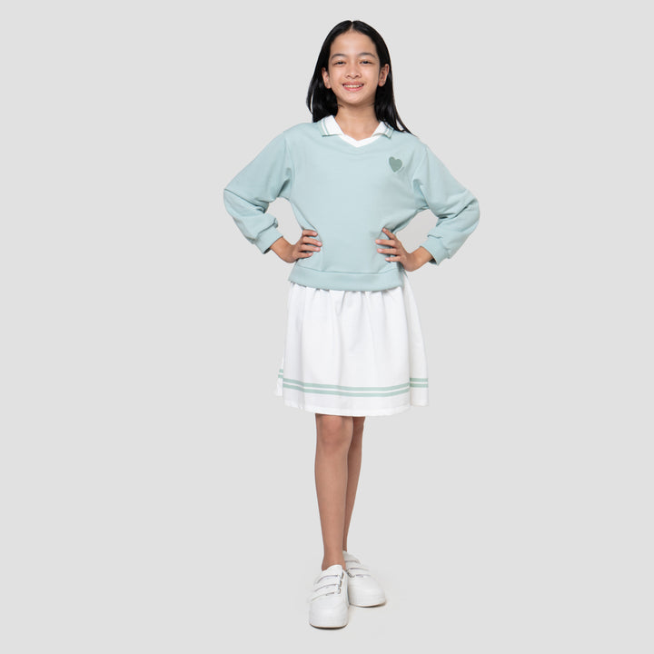 Nevada Kerah Wangki Bordir Dress Anak Perempuan