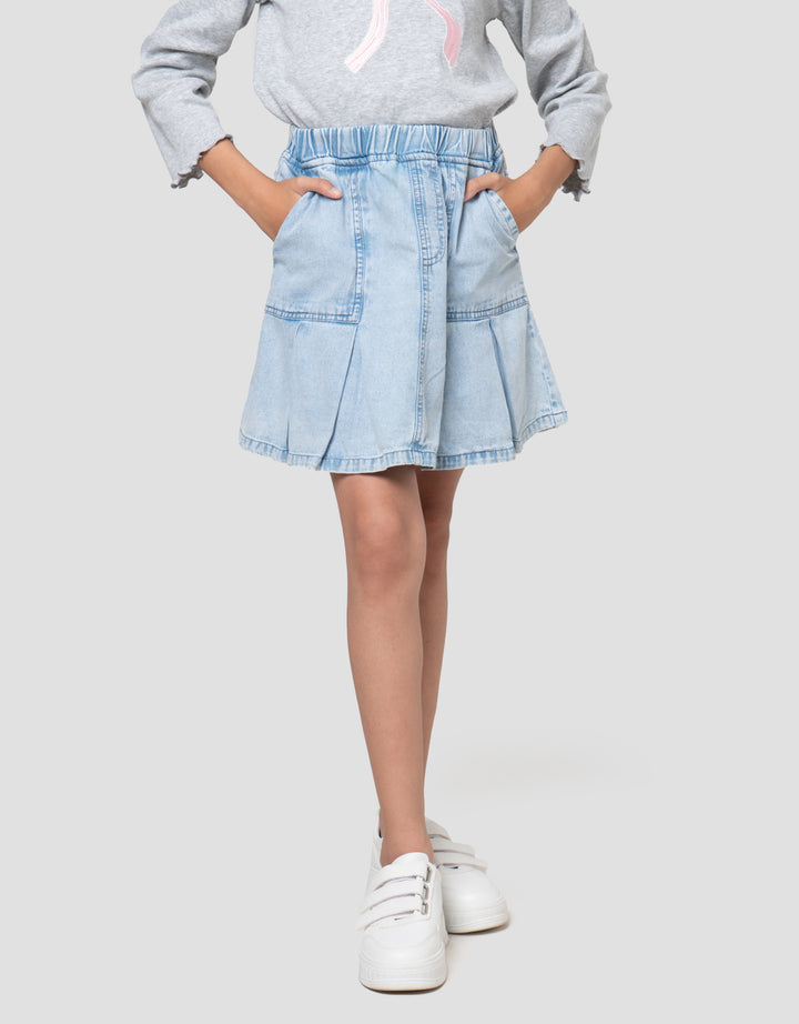 Nevada Lipit Kantong Tempel Miring Celana Rok Anak Perempuan