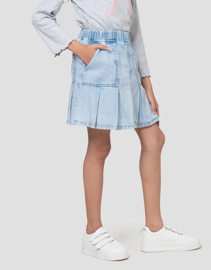 Nevada Lipit Kantong Tempel Miring Celana Rok Anak Perempuan