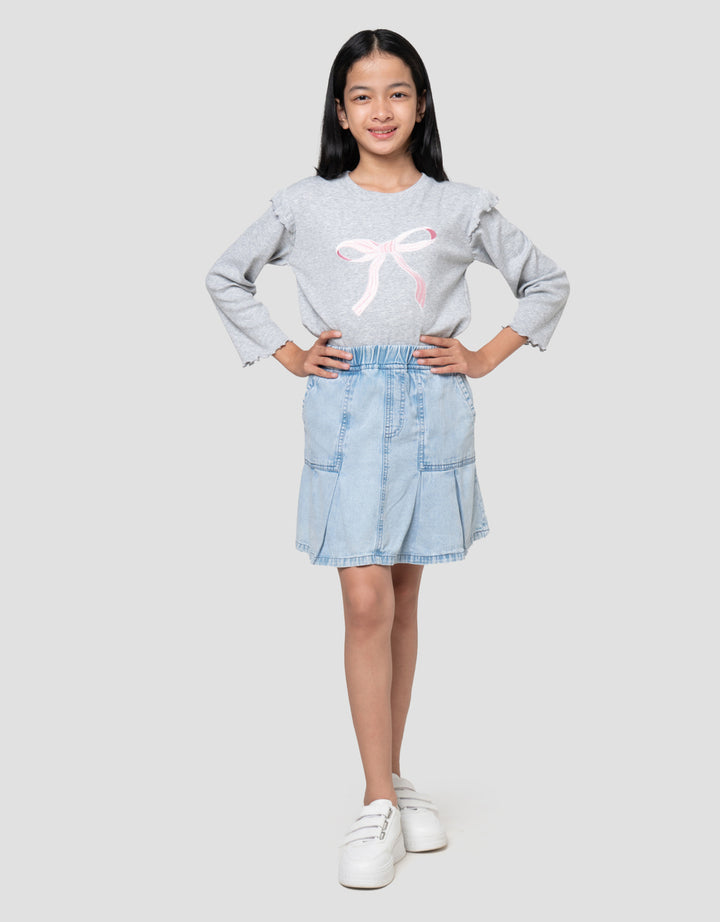 Nevada Lipit Kantong Tempel Miring Celana Rok Anak Perempuan