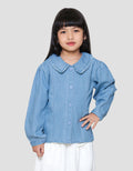 Little M Outer Kerah Ruffle Jaket Denim Anak Perempuan