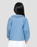 Little M Outer Kerah Ruffle Jaket Denim Anak Perempuan