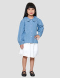 Little M Outer Kerah Ruffle Jaket Denim Anak Perempuan