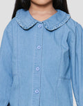 Little M Outer Kerah Ruffle Jaket Denim Anak Perempuan