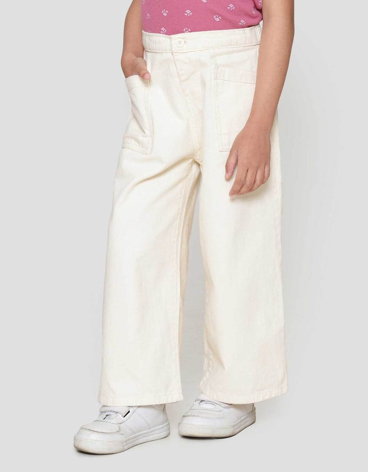 Little M Wide Leg With Contrast Stitch Celana Anak Perempuan