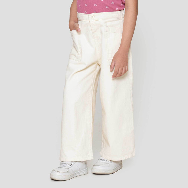 Little M Wide Leg With Contrast Stitch Celana Anak Perempuan