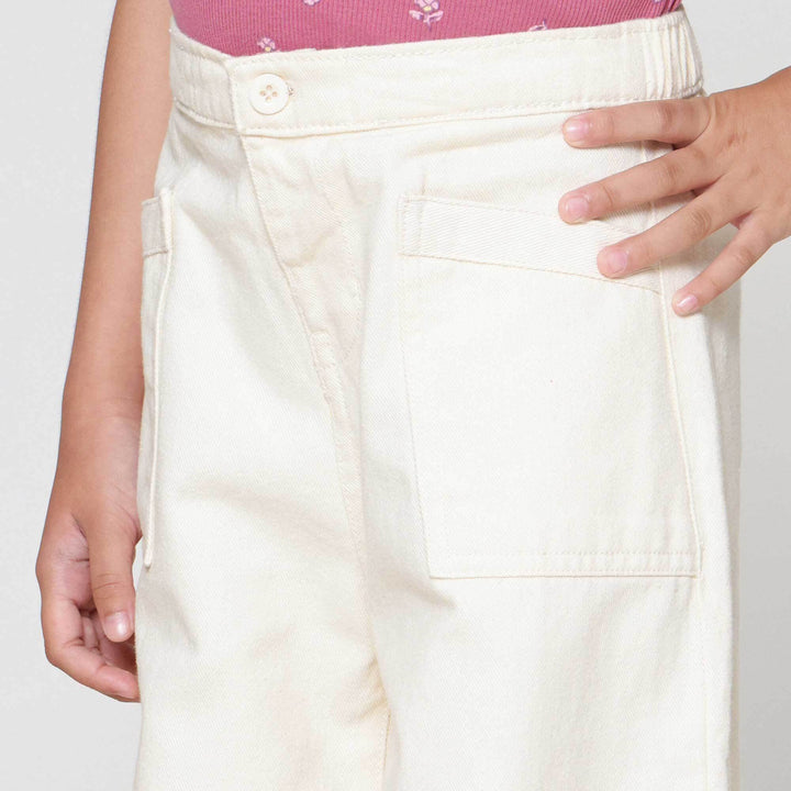 Little M Wide Leg With Contrast Stitch Celana Anak Perempuan