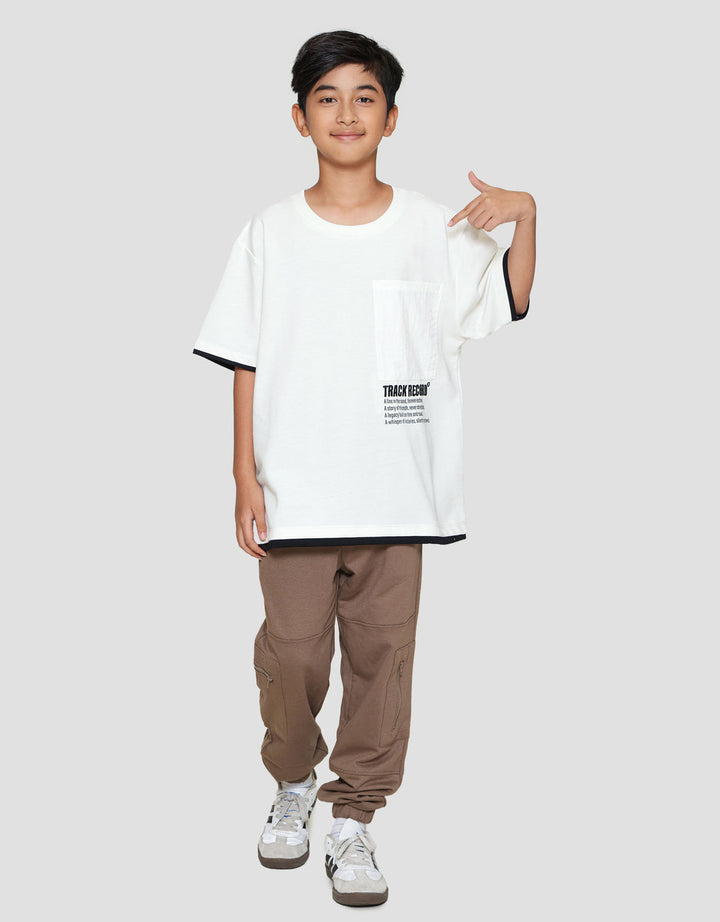 Nevada Terry Front Pocket With Small Print Kaos Anak Laki-laki