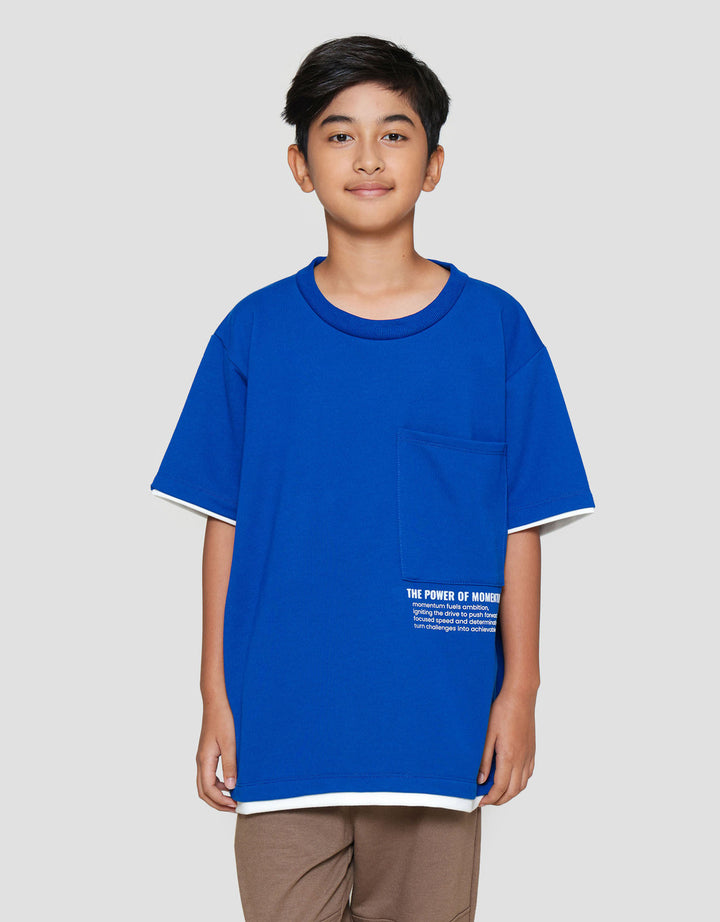 Nevada Terry Front Pocket With Small Print Kaos Anak Laki-laki