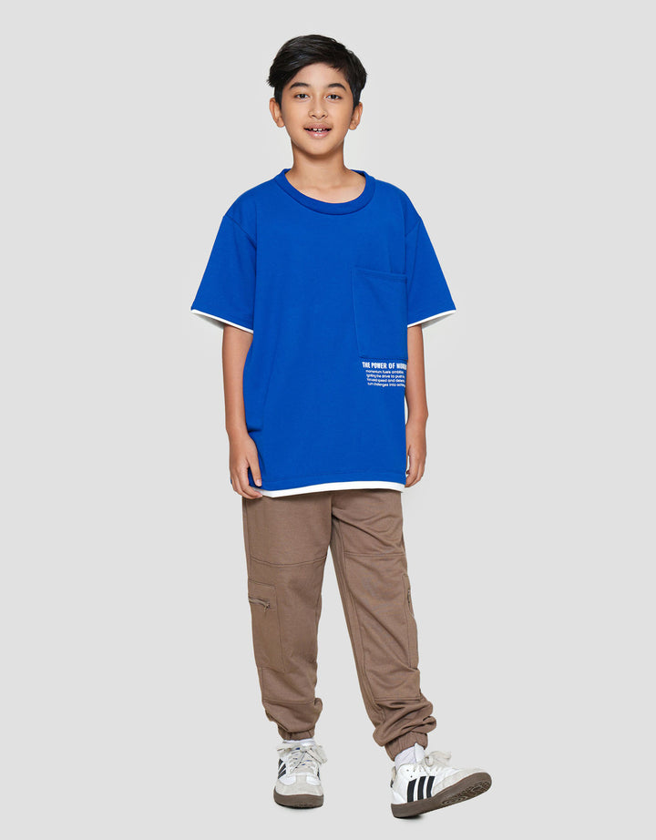 Nevada Terry Front Pocket With Small Print Kaos Anak Laki-laki