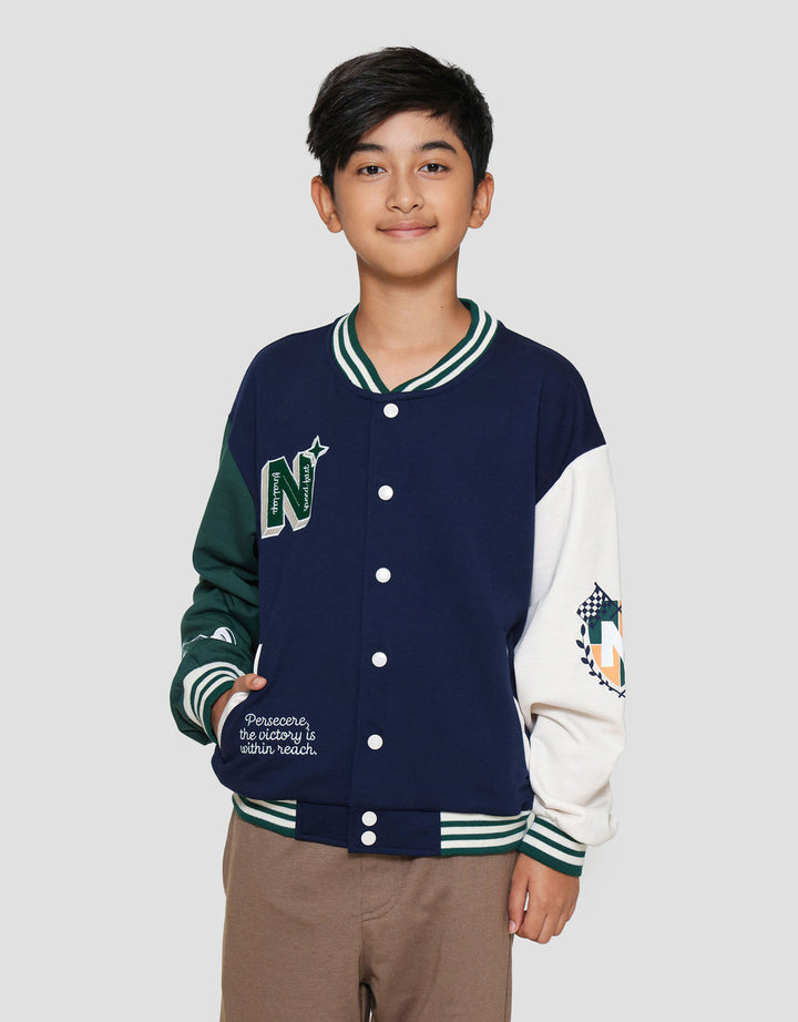 Nevada Knit Varsity Patch Big Jaket Anak Laki-laki