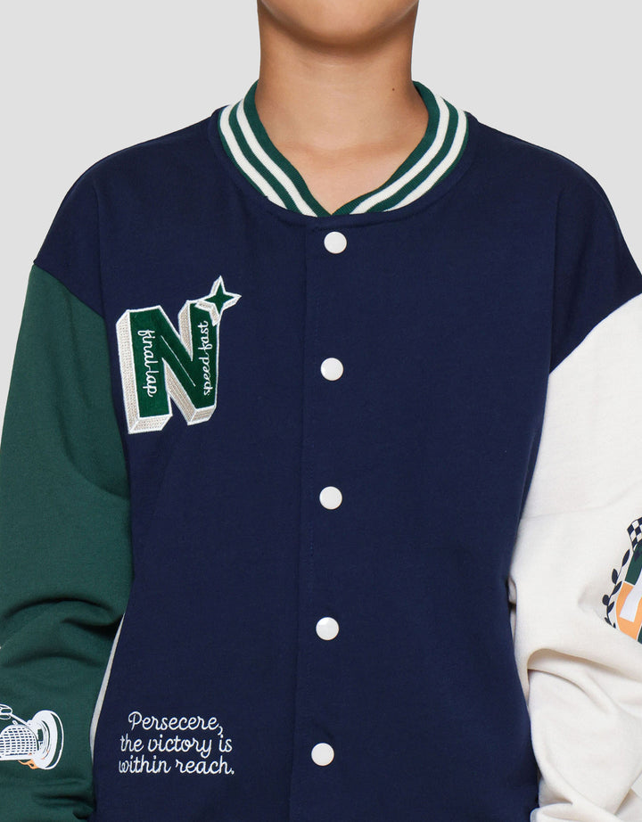 Nevada Knit Varsity Patch Big Jaket Anak Laki-laki