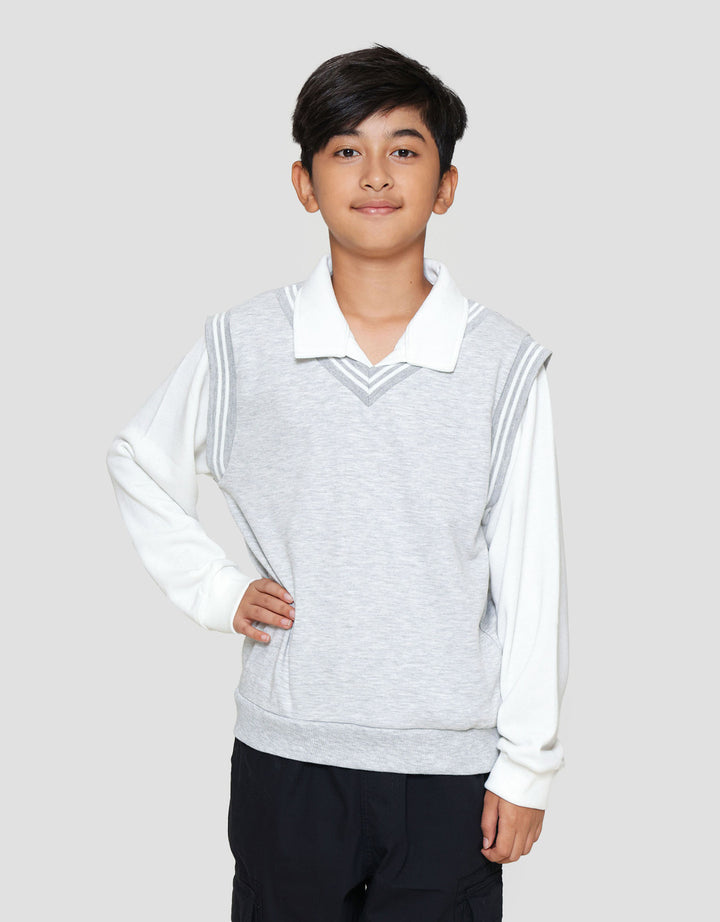 Nevada 2 Pcs Look Alike Vest With Collar Sweater Anak Laki-laki