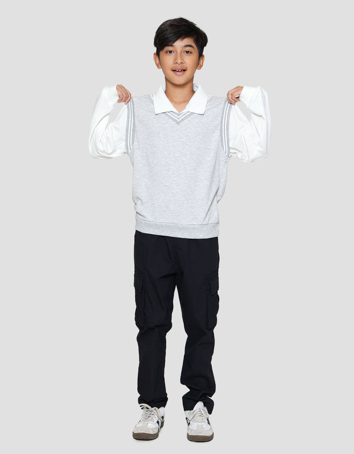 Nevada 2 Pcs Look Alike Vest With Collar Sweater Anak Laki-laki