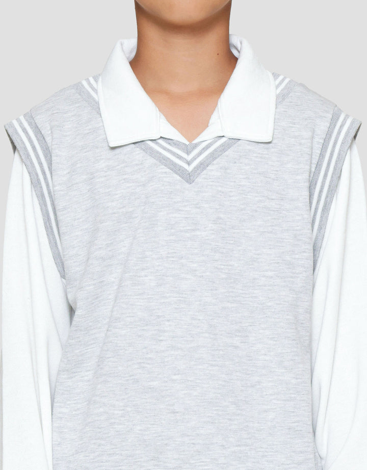 Nevada 2 Pcs Look Alike Vest With Collar Sweater Anak Laki-laki