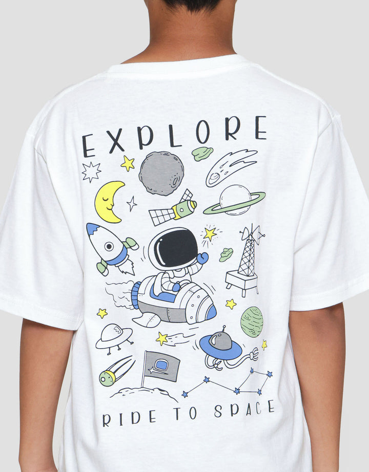 Nevada Print Two Sided Astronaut Explore Kaos Anak Laki-laki