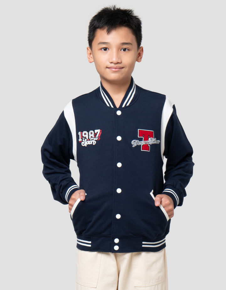 Nevada Varsity Contrast With Embro Jaket Anak Laki-laki
