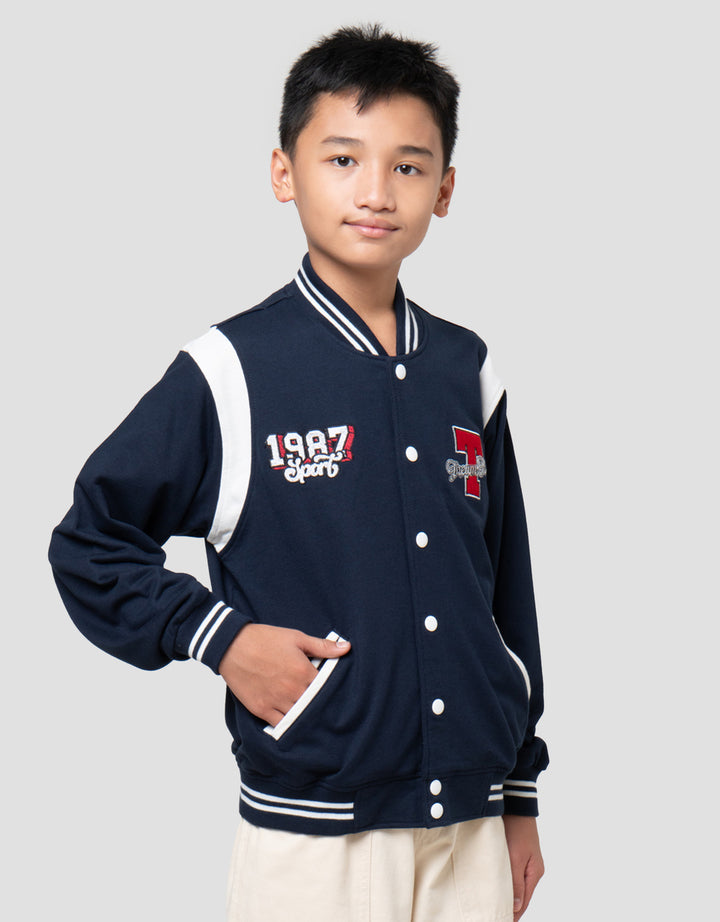 Nevada Varsity Contrast With Embro Jaket Anak Laki-laki