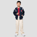 Nevada Varsity Contrast With Embro Jaket Anak Laki-laki