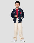Nevada Varsity Contrast With Embro Jaket Anak Laki-laki
