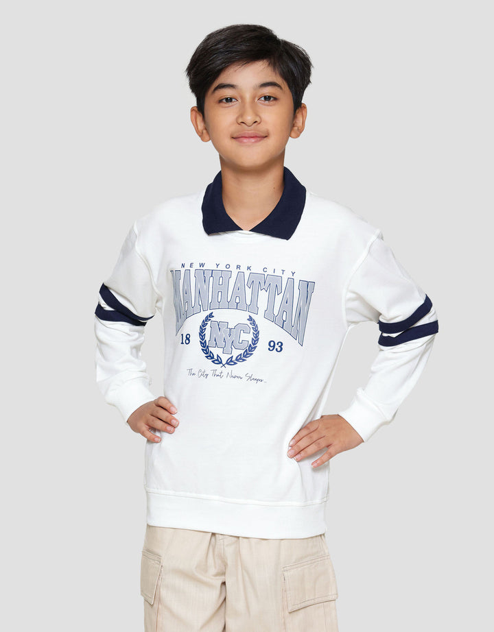 Nevada Collar Print Manhattan Sweater Anak Laki-laki