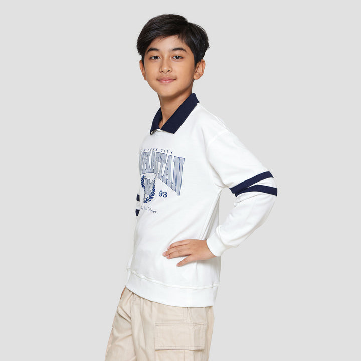 Nevada Collar Print Manhattan Sweater Anak Laki-laki