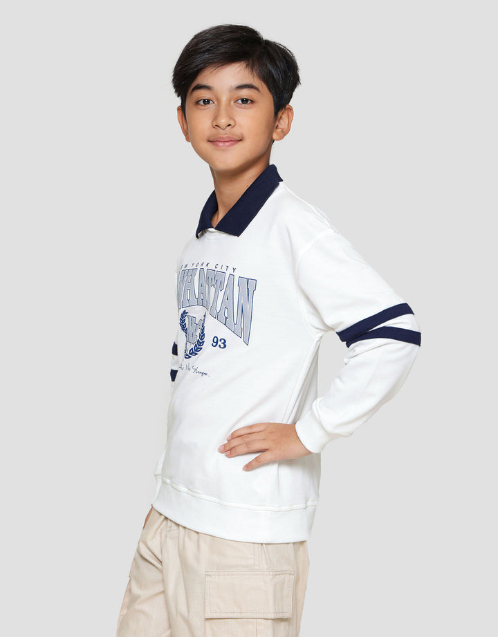 Nevada Collar Print Manhattan Sweater Anak Laki-laki