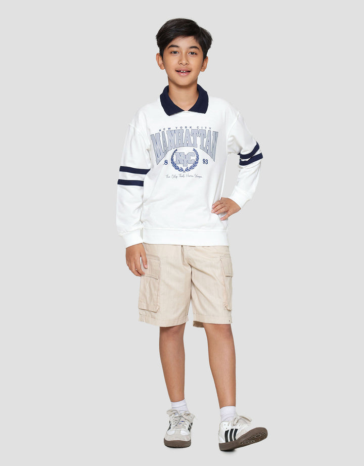 Nevada Collar Print Manhattan Sweater Anak Laki-laki