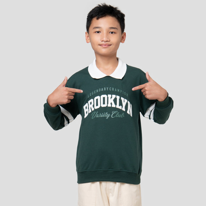 Nevada Collar Print Brooklyn Sweater Anak Laki-laki