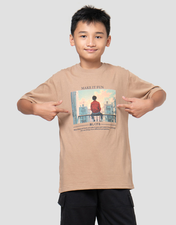 Nevada Photo Print Calm Down Kaos Anak Laki-laki
