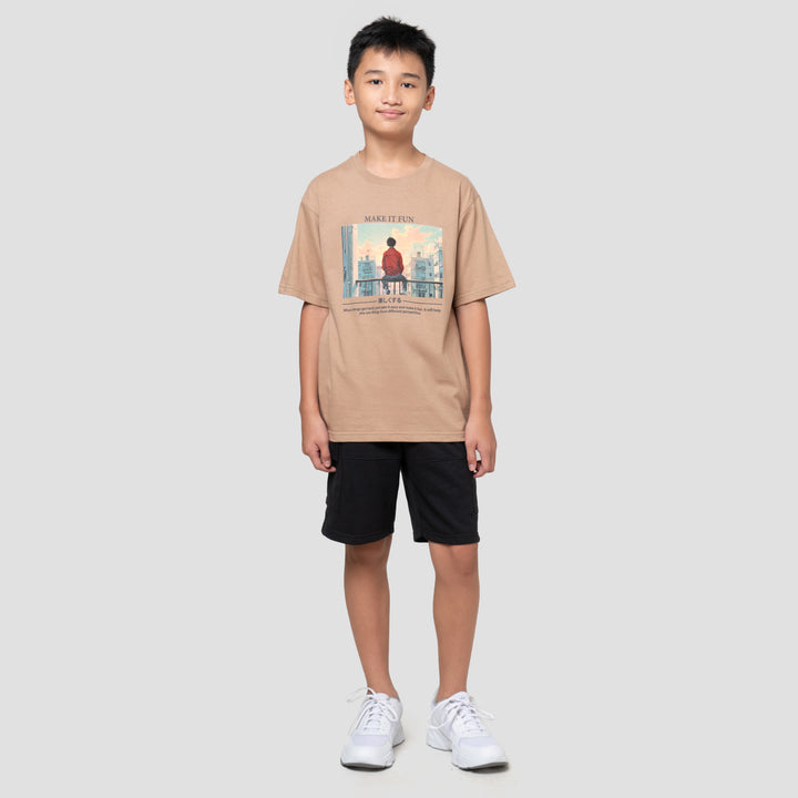 Nevada Photo Print Calm Down Kaos Anak Laki-laki