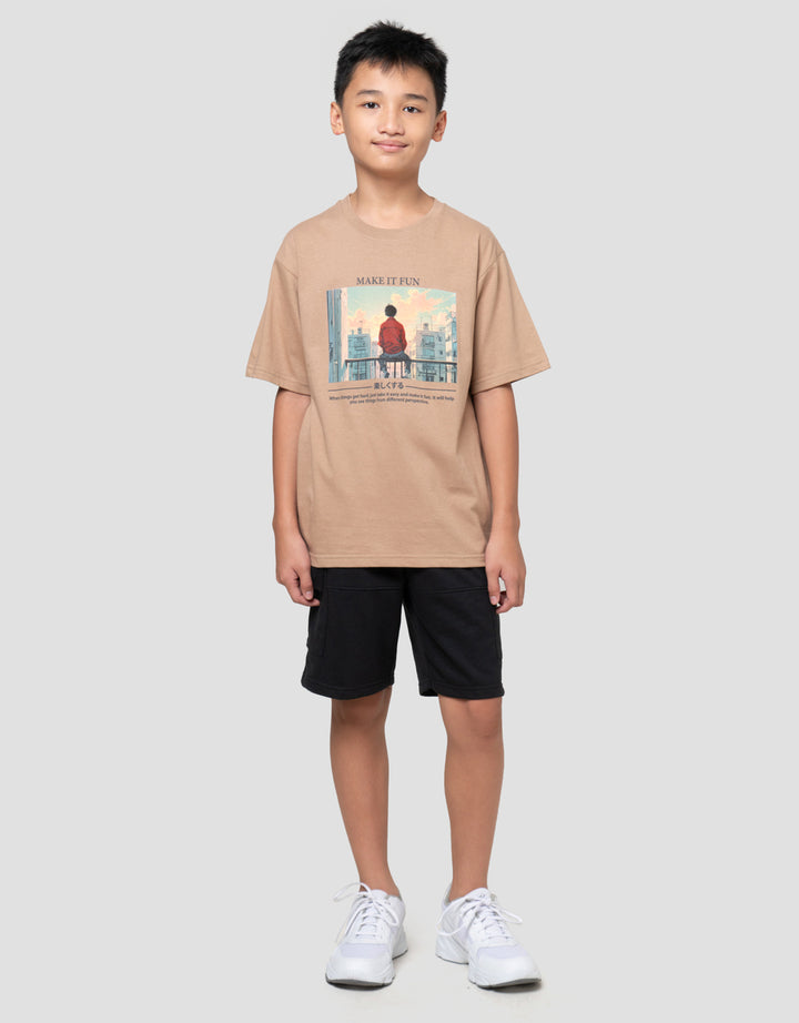 Nevada Photo Print Calm Down Kaos Anak Laki-laki