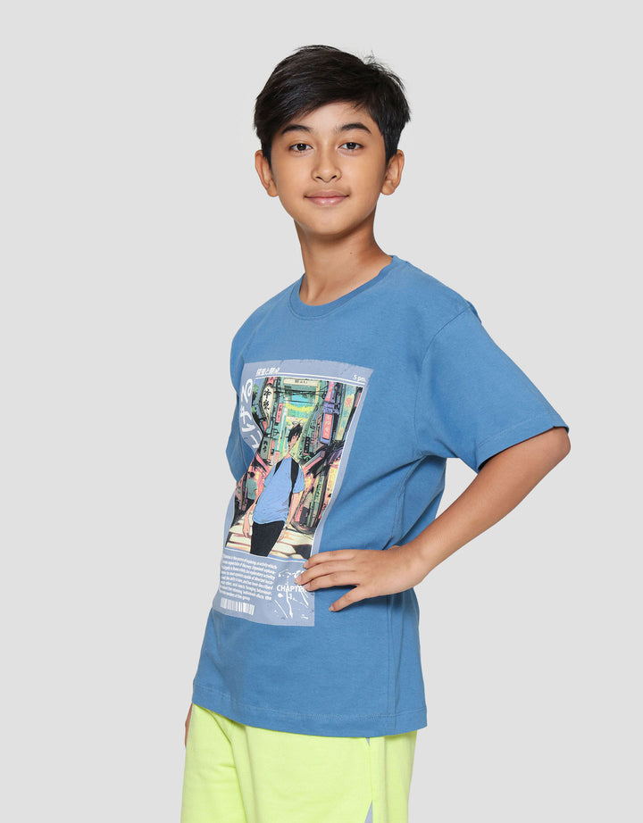 Nevada Photo Print Kanji Kaos Anak Laki-laki