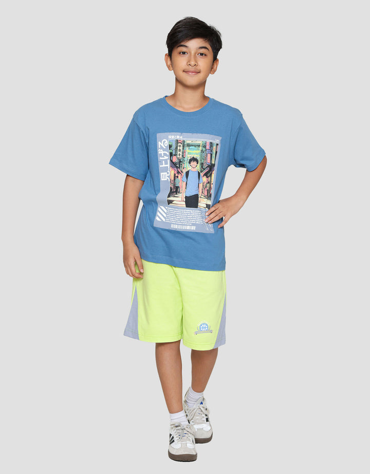 Nevada Photo Print Kanji Kaos Anak Laki-laki