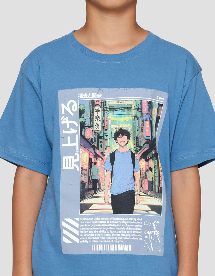 Nevada Photo Print Kanji Kaos Anak Laki-laki