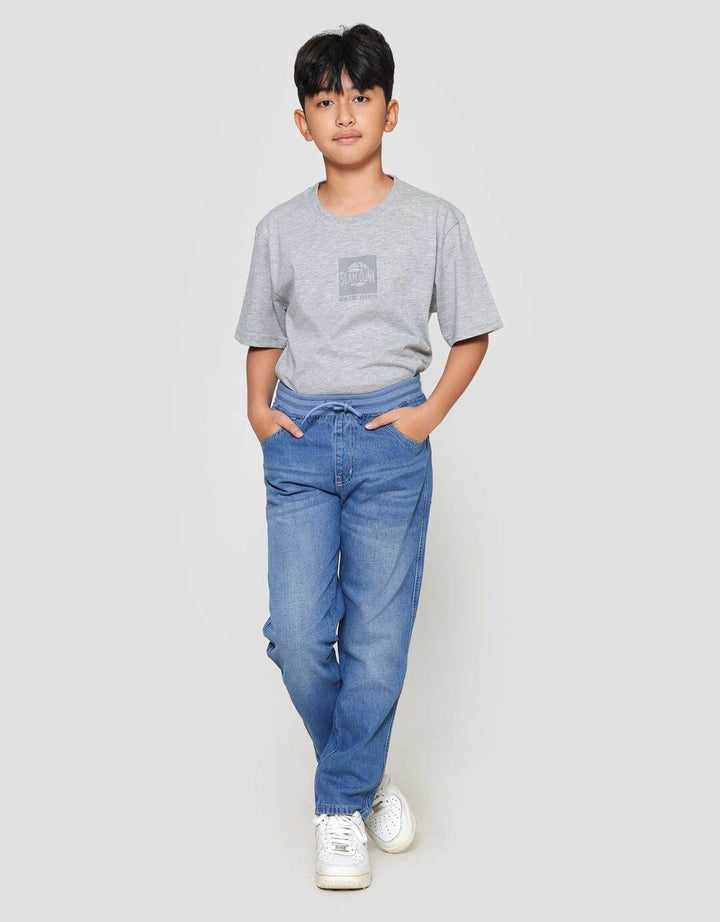 Nevada Washed Regular Ribbed Waistband Celana Denim Anak Laki-laki