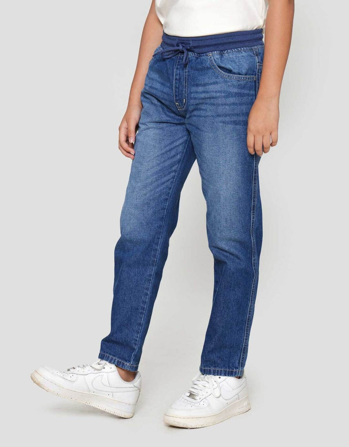 Nevada Wisker Regular Ribbed Waistband Celana Denim Anak Laki-laki