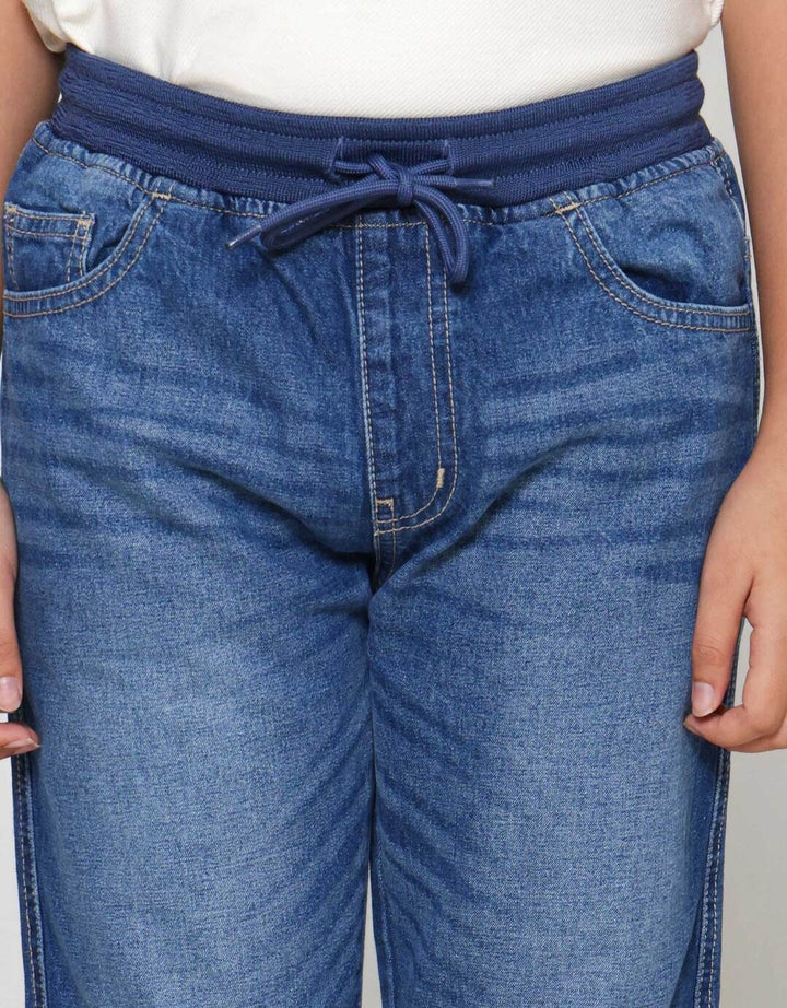 Nevada Wisker Regular Ribbed Waistband Celana Denim Anak Laki-laki