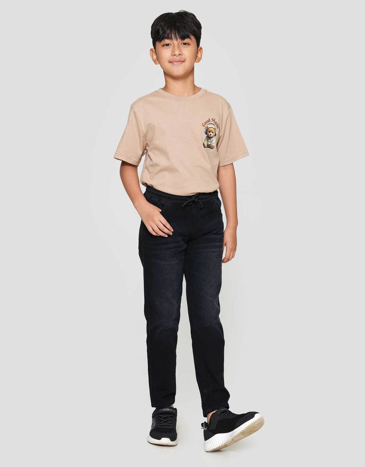 Nevada Wisker Regular Ribbed Waistband Celana Denim Anak Laki-laki