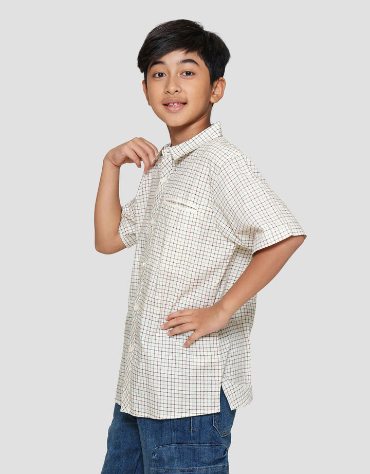 Nevada Checkered Casual With Single Pocket Kemeja Anak Laki-laki