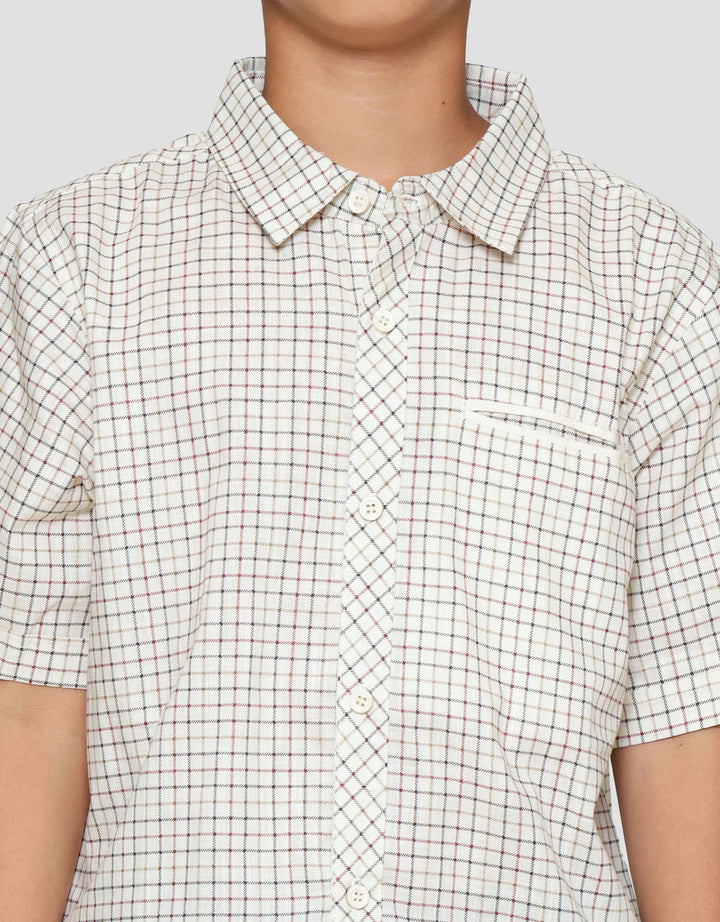 Nevada Checkered Casual With Single Pocket Kemeja Anak Laki-laki