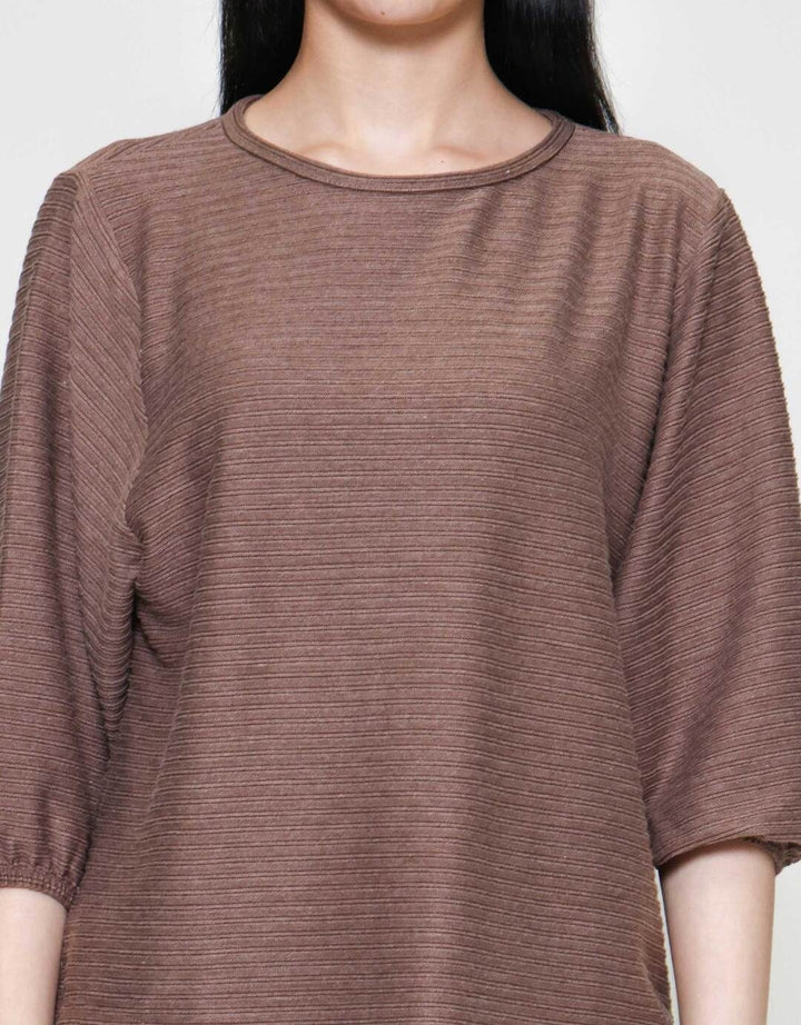 St. Yves Stripy Texture Knit Women's 7/8 T-Shirt